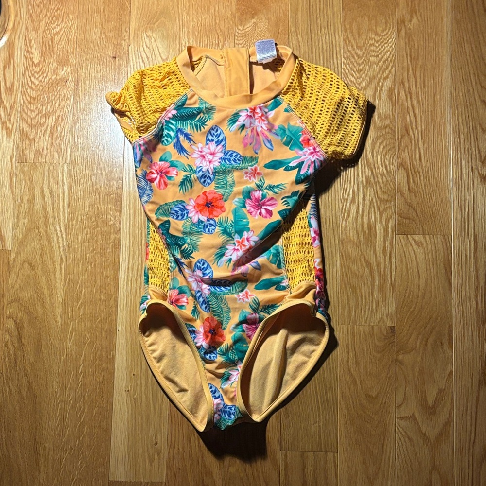 art class Kids Swim One Piece - Yellow Floral